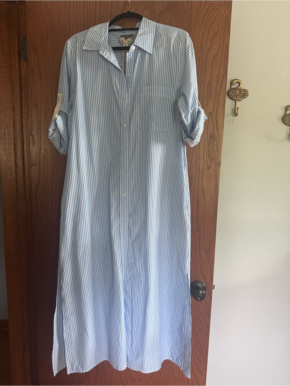 Lilla P Blue and White Striped Shirt Dress